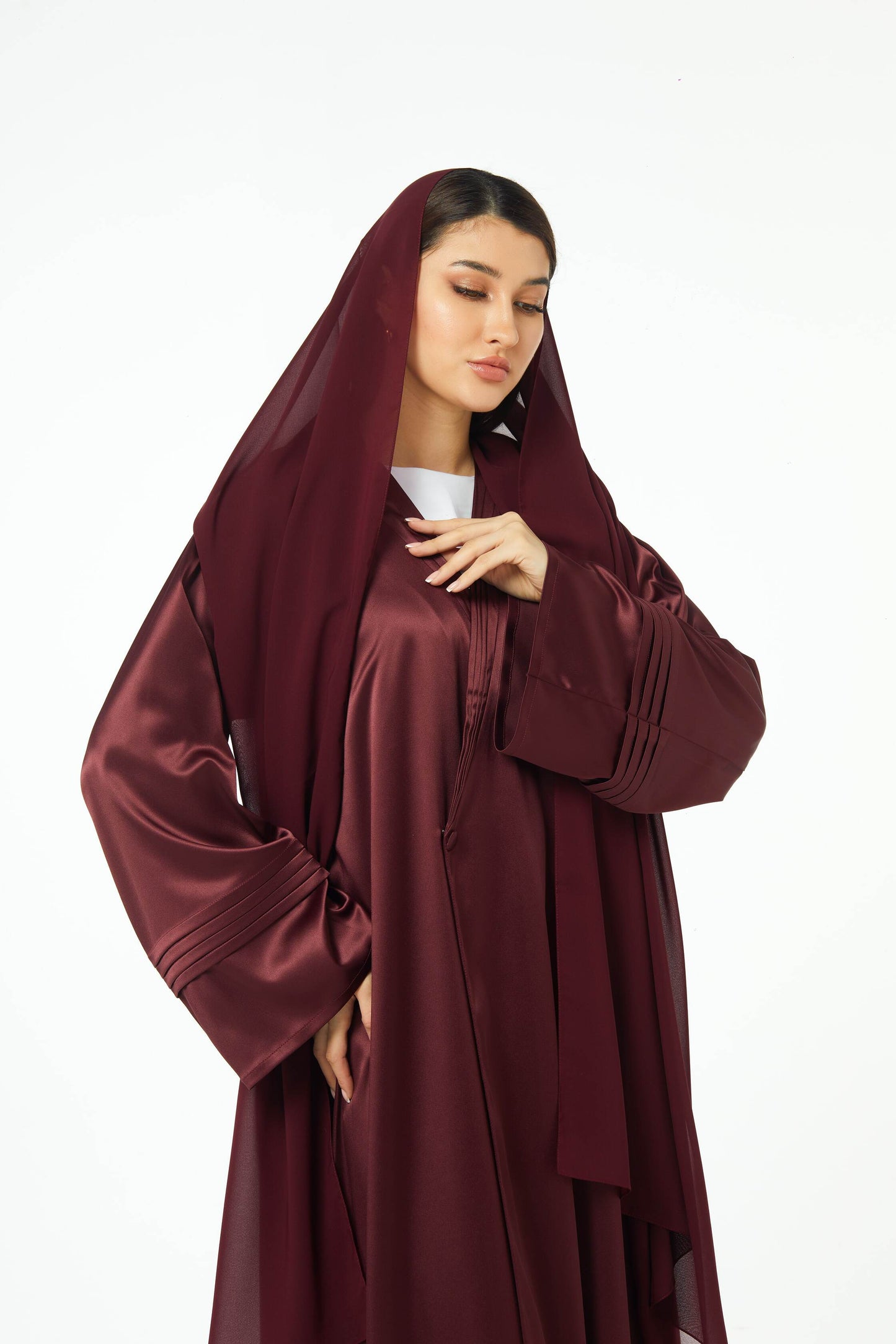 Berry Silk Abaya Telal Femina 